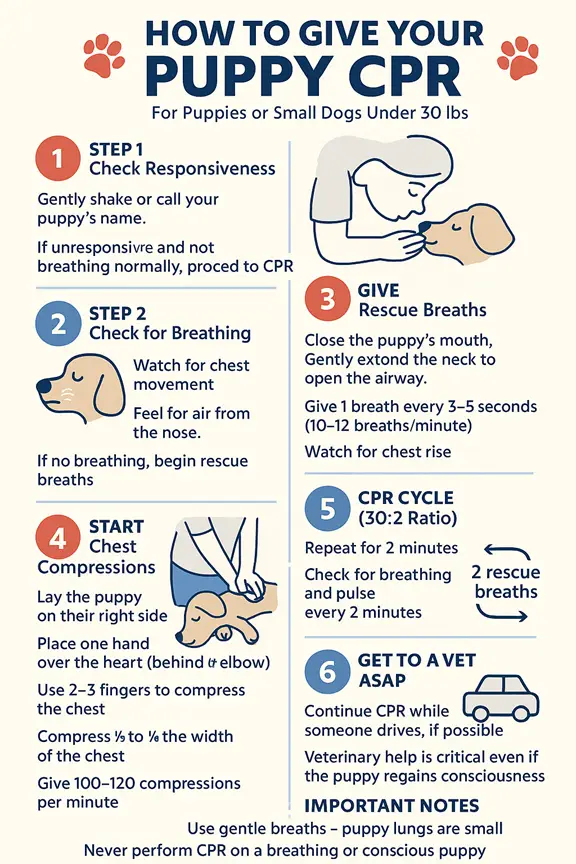 How to give your puppy CPR infographic